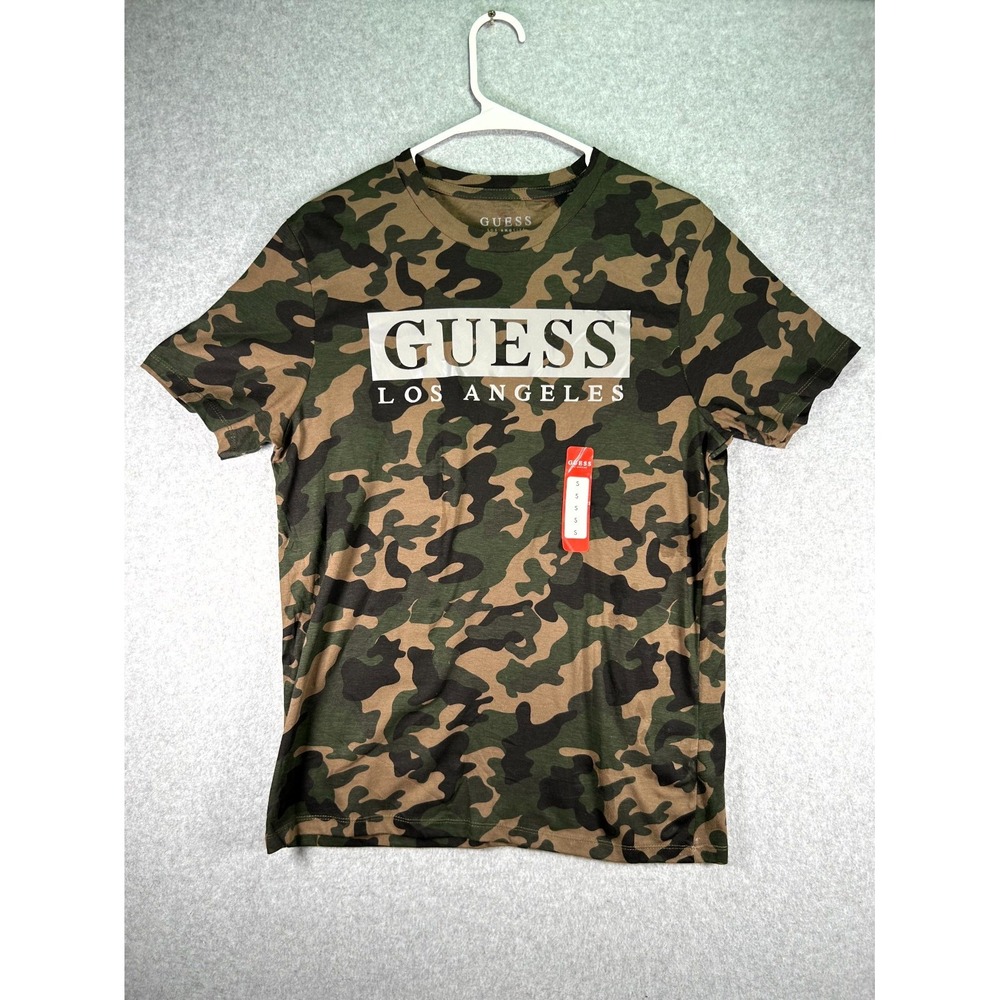Flaw* Guess Reflective Shirt Men Small Multicolor Camouflage Hiking Crewneck
